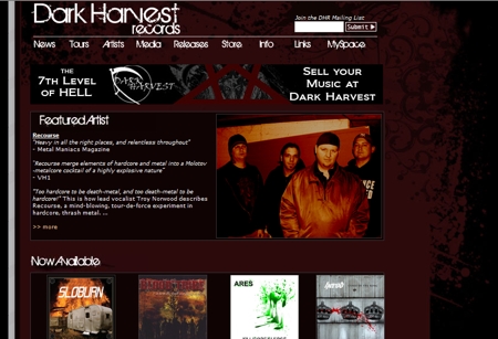 Dark Harvest Records Website
