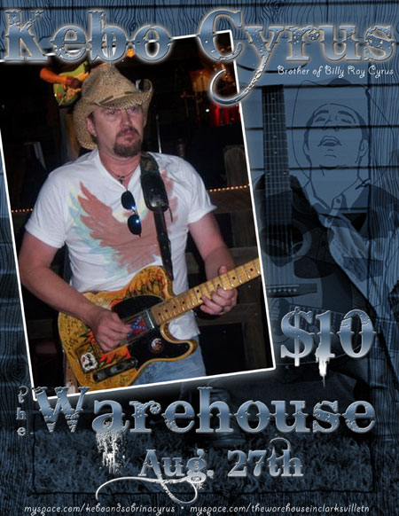 Miley Cyrus&rsquo; Uncle - Kebo Cyrus Concert Poster